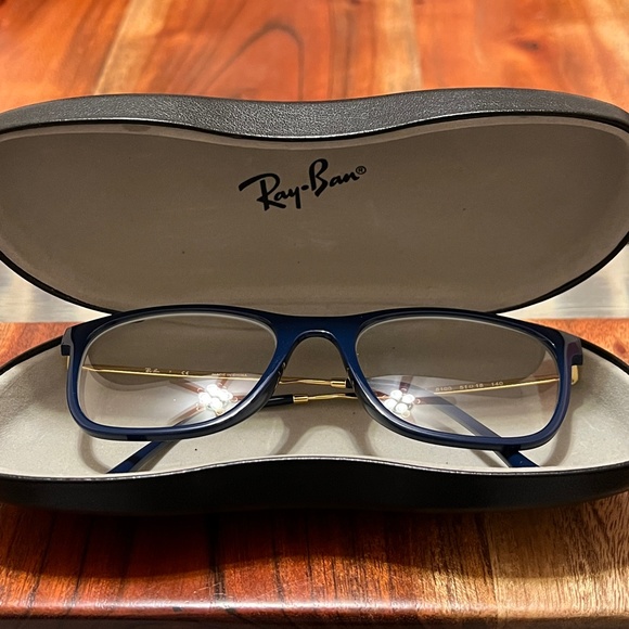 Ray-Ban RB7244 Blue and Gold Eyeglasses Frames - Picture 1 of 6